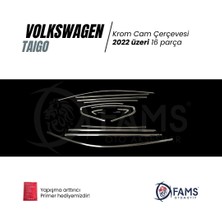 Fams Otomotiv Volkswagen Taigo 2022 > Krom Cam Çerçevesi 16 Parça Paslanmaz Çelik