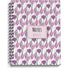 My Mia Art Tulip-Midi  Sert Kapak Spiralli Defter, 14X20 cm
