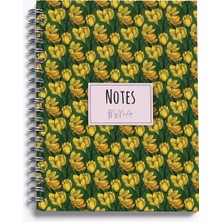 My Mia Art Magnolia-Midi  Sert Kapak Spiralli Defter, 14X20 cm