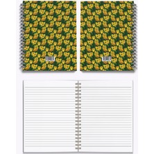 My Mia Art Magnolia-Midi  Sert Kapak Spiralli Defter, 14X20 cm