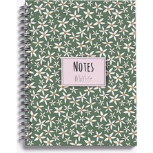 My Mia Art Starflower- Midi  Sert Kapak Spiralli Defter, 14X20 cm