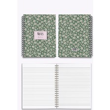 My Mia Art Starflower- Midi  Sert Kapak Spiralli Defter, 14X20 cm