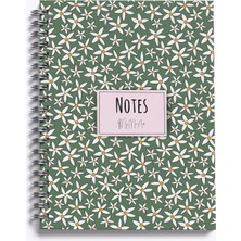 My Mia Art Starflower-Big   Sert Kapak Spiralli Defter, 17X24 cm