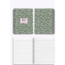 My Mia Art Starflower-Big   Sert Kapak Spiralli Defter, 17X24 cm