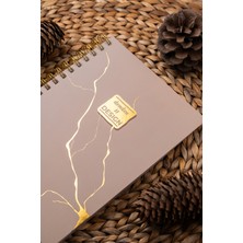 Denden Mermer Bej  Spiralli Defter, 17X24 cm