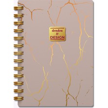 Denden Mermer Bej  Spiralli Defter, 17X24 cm