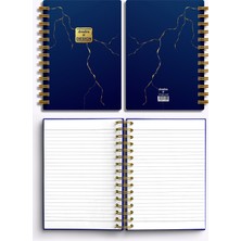 Denden Mermer Lacivert  Spiralli Defter, 17X24 cm