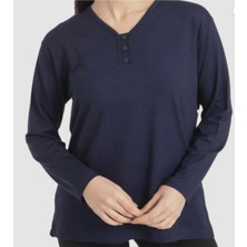 Ece Giyim Likralı Turlu Viskon V Yaka Anne Penye Bluz