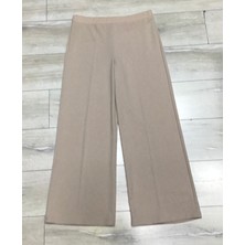 Ece Giyim Scuba Beli Lastikli Bedenli Büyük Beden Bol Paça Pantolon