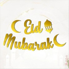 Konsept Sepeti Eid Mubarak Gold Varaklı Banner