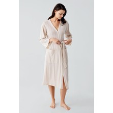 Artış Collection Uzun Kollu Ajurlu Esnek Pamuklu Sabahlık 17508