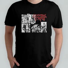 Pixxa Cannibal Corpse - Death Metal %100 Pamuklu Bisiklet Yaka T-Shirt Model 1