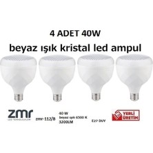 ZMR 40W Kristal Camlı T-Bulb LED Ampul E27 Beyaz Işık ZMR-112/B 6500K