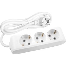Viko Multi-Let 3'lü 3 mt Kablolu Topraklı Priz Çocuk Korumalı ( Beyaz ) 90113303