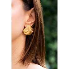 Aqua Di Polo 1987 Kadın Altın Deniz Kabuklu Küpe WTJG000701