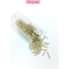 Nnstartshopping  Uzun Boru Kesme Boncuk Çap 2 mm Uzunluk 10 mm - 20 Gram - Şeffaf Bej - BNC237