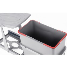 Pyramith Gri 24 Litre Teleskopik Raylı Çöp Kovası (P9156)