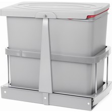 Pyramith Gri 24 Litre Teleskopik Raylı Çöp Kovası (P9156)