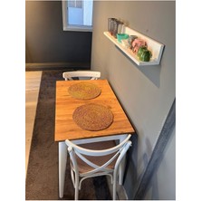 60/90 Sabit Çam Rengi Küçük Mutfak Yemek ve Balkon Masası