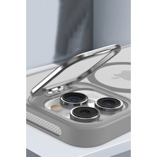 Bilişim Akademi iPhone 13 Kılıf Stantlı Kılıf Lens Korumalı Kılıf Mat Magsafe Özellikli Kılıf - Gri