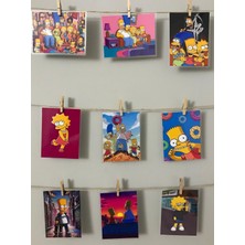 Simpsonlar Temalı Fotoğraf Kağıdına Pvc Kaplama 9 Adet 6x8 cm Fotokart Kartpostal