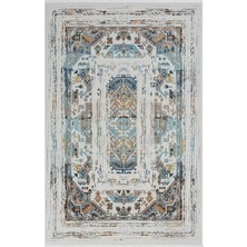 Aatoliarugs Happy Mavi Halı Çok Renkli Halı Etnik Desenli Otantik Halı Antialerjik Halı Salon Halısı 160*230