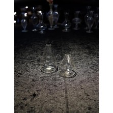 Özel Tasarım Üfleme Tombul Cam 2'li Vazo Tepsi Ayna Dahildir