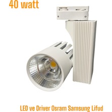 SekaTech 40 Watt Beyaz Kasa Beyaz Işık 6500 K Led Ray Spot EV Ofis Mağaza Vitrin