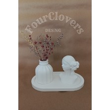 Four Clovers Gül Saçlı Kadın Figürlü 3'lü Vazo Seti & Dekoratif Obje & Tabak & Vazo & Biblo & Dekoratif Eşya
