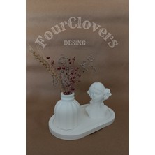 Four Clovers Gül Saçlı Kadın Figürlü 3'lü Vazo Seti & Dekoratif Obje & Tabak & Vazo & Biblo & Dekoratif Eşya