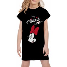 Kids Face Özel Tasarım Sevimli Minnie Baskılı Ultra Rahat Kısa Kollu Yazlık Kız Çocuk Spor Elbise