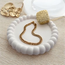 Örme Gold Renk Çelik Bileklik