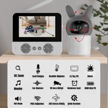 Filli Kutum Akıllı Bebek Kamerası Bebek Telsizi Gece Görüşlü Sensörlü Çift Yönlü Ses Wifi Kablosuz Izleme 4.3inç
