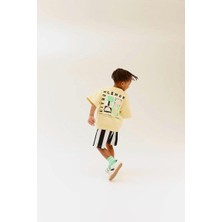 The Littles Kids Erkek Çocuk Çizgili Şortlu Beli Lastikli Bağcıklı Ayarlanabilir Pamuklu Sarı Renk Alt Üst Ikili Takım