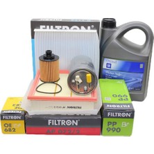 Opel Corsa D Filtron A13DTE-DTC Euro 5 Dizel Motor Bakım Seti Gm 5W30 4 Lt Yağlı 2012-2014