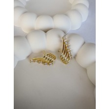 Beşli Ok Görünümlü Çelik Küpe-Gold Renk