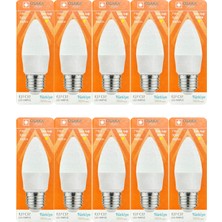 Osaka (10 Adet) Osaka 7W (50W) 3000K (Sarı) E27 Duylu (Kalın Duy) Mum LED Ampul