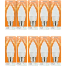 Osaka (10 Adet) 7W (50W) 6500K (Beyaz Işık) E27 Duylu (Kalın Duy) Mum LED Ampul