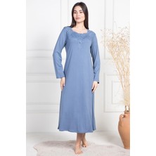 Mecit 6106 Indigo Büyük Beden Kadın Gecelik