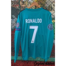 Sidas R.e.a.l M.a.d.r.i.d 2017/18 Sezonu Cristiano Ronaldo Deplasman Turkuaz Uzun  Kol Forma