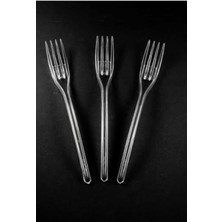 Evinizin Yardımcısı Tatlı & Pasta & Parti & Kutlama Lüx Şeffaf Plastik Çatal 100'LÜ Paket