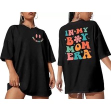 Tarz Yeri Kadın Bisiklet Yaka Kısa Kol Baskılı T-Shirt - Siyah