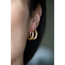 Yenigün Kuyumculuk 14 Ayar Altın Pullu Halka Küpe