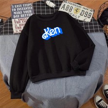 Ken Baskılı Unisex Kışlık Sweatshirt Siyah