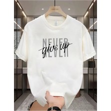 Yoho Sport Never Give Up  Baskılı Özel Tasarım Unisex Tshirt