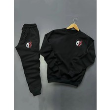 Panda Baskılı Original Ünisex Kışlık Sweatshirt ve Eşofman Altı 2 Li Set Combin Takım