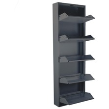 Arinna 5'li Antrasit Metal Ayakkabılık (Kilitli)