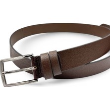Manda Derisi Erkek Kemer - 3.5 cm Genişlik, Siyah/kahverengi