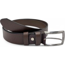 Manda Derisi Erkek Kemer - 3.5 cm Genişlik, Siyah/kahverengi