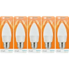 Osaka (5 Adet) Osaka 7W (50W) 6500K (Beyaz Işık) E27 Duylu (Kalın Duy) Mum LED Ampul